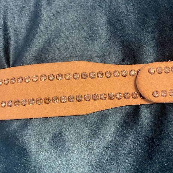 Dismero crystal detailed genuine leather belt, L 38,5 inch, made in Italy ?? main image 5